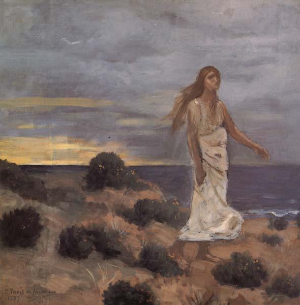 Pierre Puvis de Chavannes Mad Woman at the Edge of the Sea